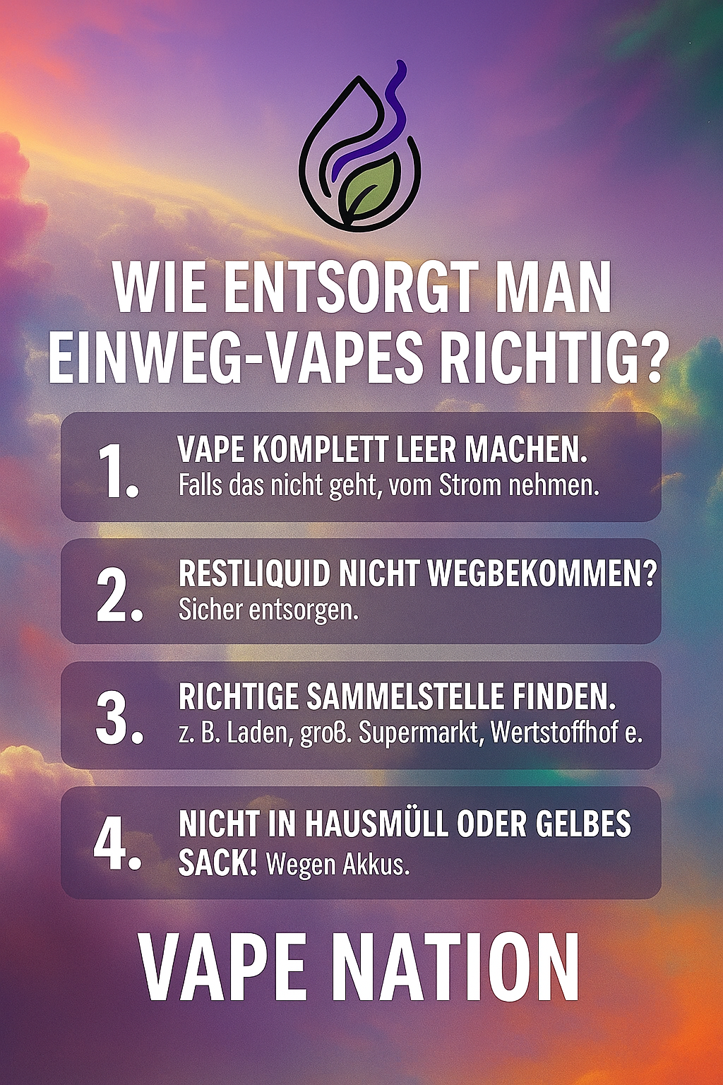 Einweg-Vapes richtig entsorgen – So machst du’s umweltfreundlich & sicher ♻️