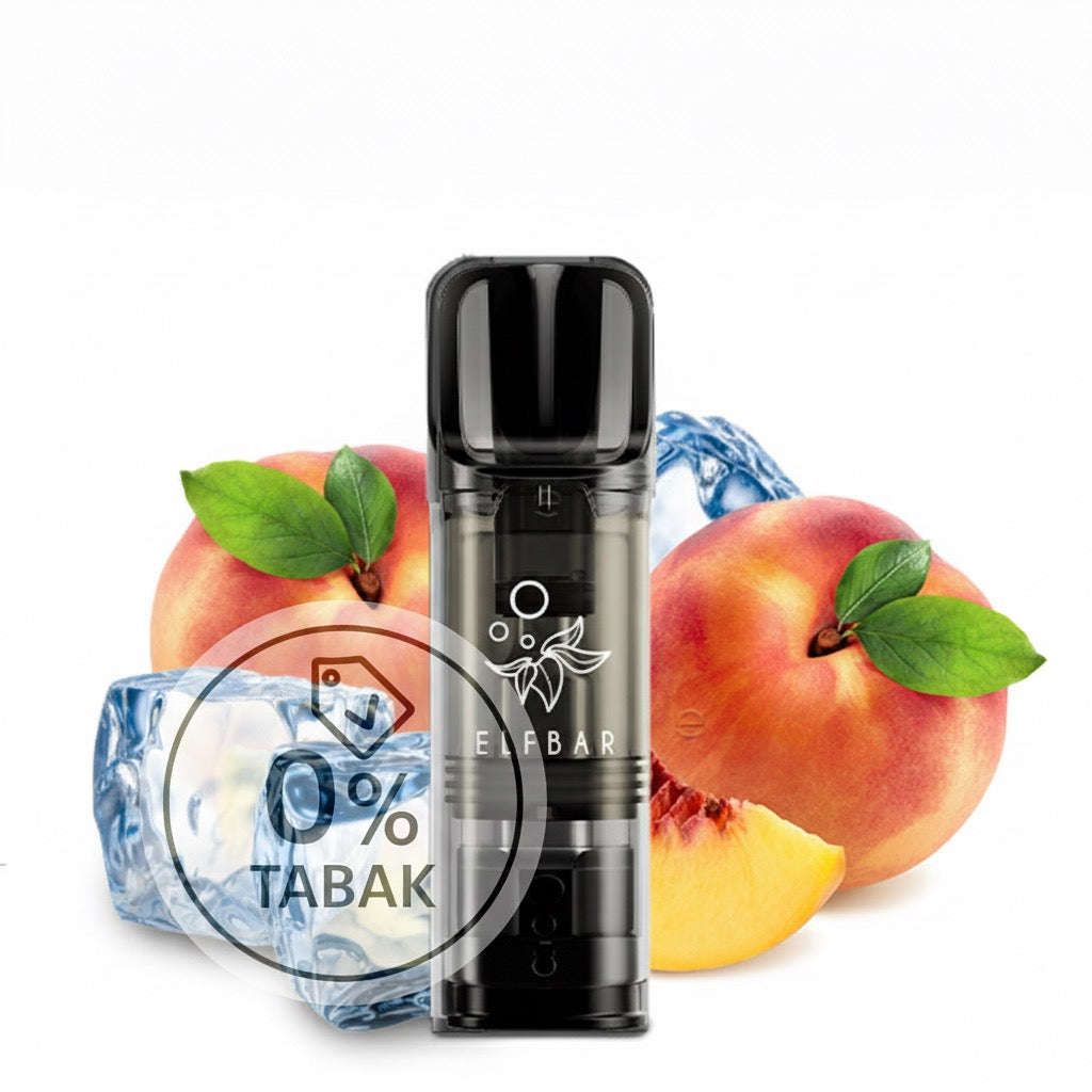 Elfbar - ELFA - Prefilled Pods (2 pcs) - Peach Ice (Juicy Peach) - Nicotine free // German Tax Stamp