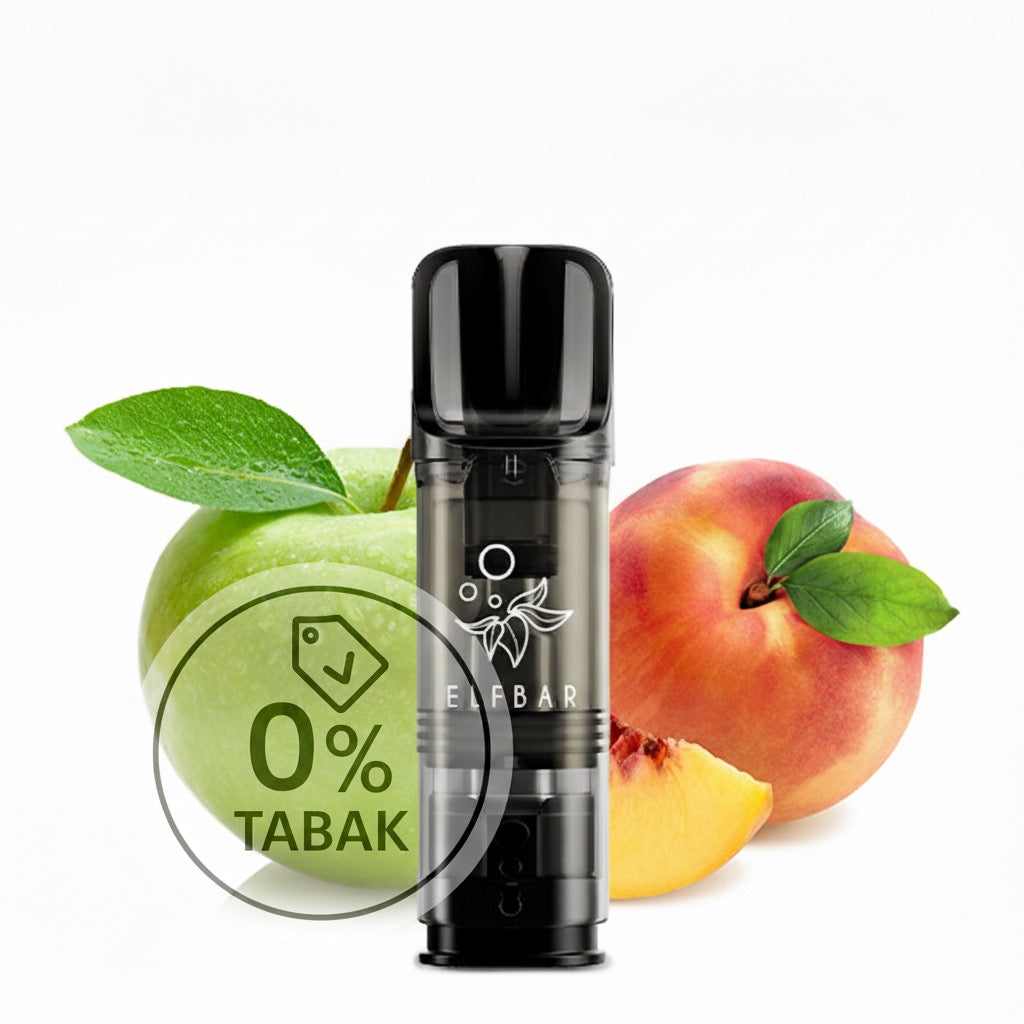Elfbar - ELFA - Prefilled Pods (2 pcs) - Apple Peach - Nicotine free // German Tax Stamp