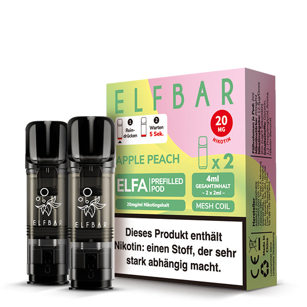 Elfbar - ELFA - Prefilled Pods (2 pcs) - Apple Peach - 20mg/ml // German Tax Stamp