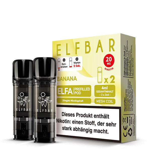 Elfbar - ELFA - Prefilled Pods (2 pcs) - Banana - 20mg/ml // German Tax Stamp