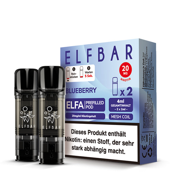 Elfbar - ELFA - Prefilled Pods (2 pcs) - Blueberry - 20mg/ml // German Tax Stamp