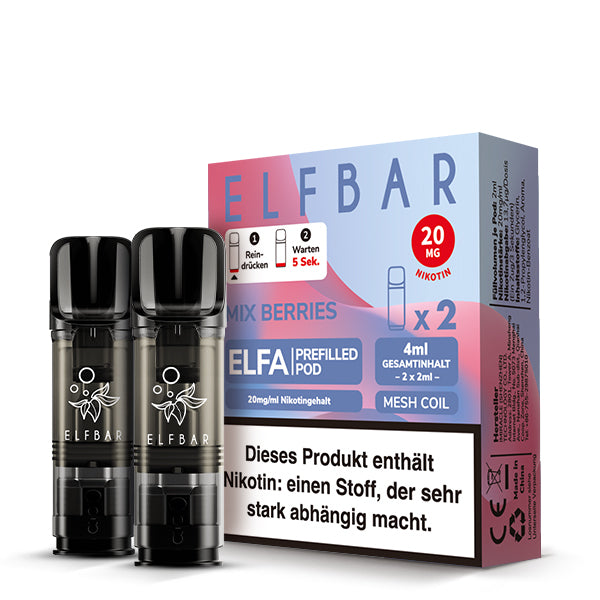 Elfbar - ELFA - Prefilled Pods (2 pcs) - Mix Berries - 20mg/ml // German Tax Stamp