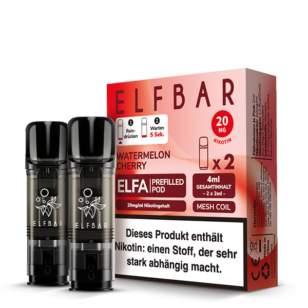 Elfbar - ELFA - Prefilled Pods (2 pcs) - Watermelon Cherry - 20mg/ml // German Tax Stamp