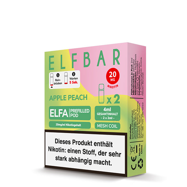 Elfbar - ELFA - Prefilled Pods (2 pcs) - Apple Peach - 20mg/ml // German Tax Stamp