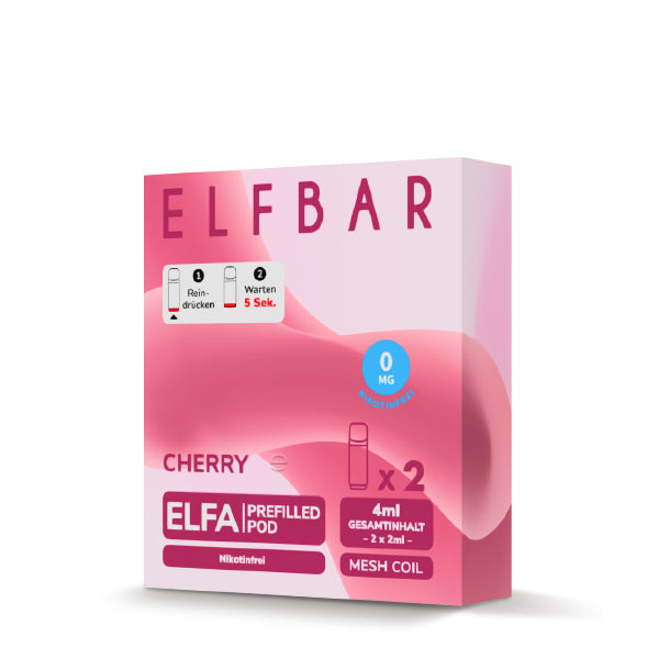 Elfbar - ELFA - Prefilled Pods (2 pcs) - Cherry (Candy) - Nicotine free // German Tax Stamp