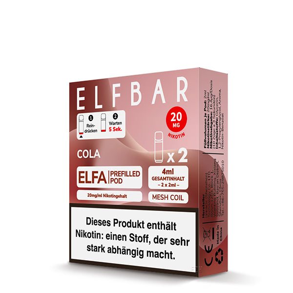 Elfbar - ELFA - Prefilled Pods (2 pcs) - Cola - 20mg/ml // German Tax Stamp