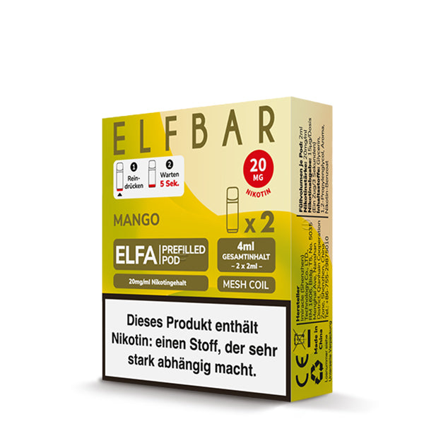 Elfbar - ELFA - Prefilled Pods (2 pcs) - Mango - 20mg/ml // German Tax Stamp