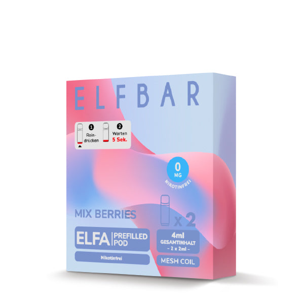 Elfbar - ELFA - Prefilled Pods (2 pcs) - Mix Berries - Nicotine free // German Tax Stamp