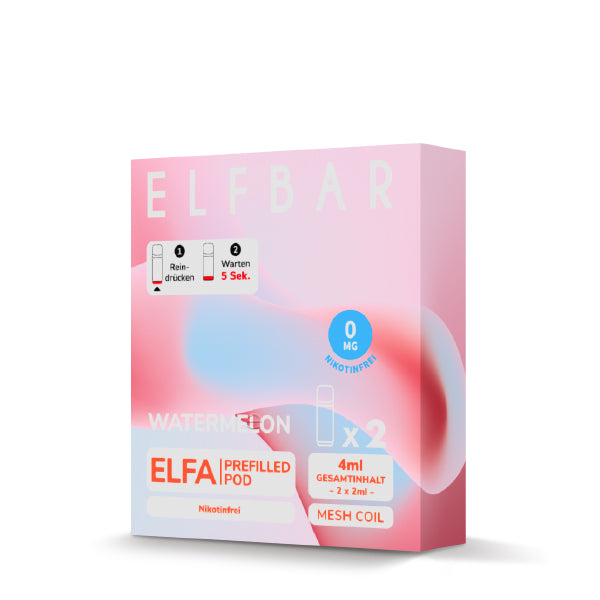 Elfbar - ELFA - Prefilled Pods (2 pcs) - Watermelon - Nicotine free // German Tax Stamp