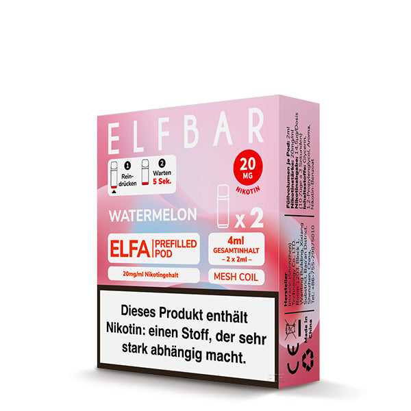 Elfbar - ELFA - Prefilled Pods (2 pcs) - Watermelon - 20mg/ml // German Tax Stamp