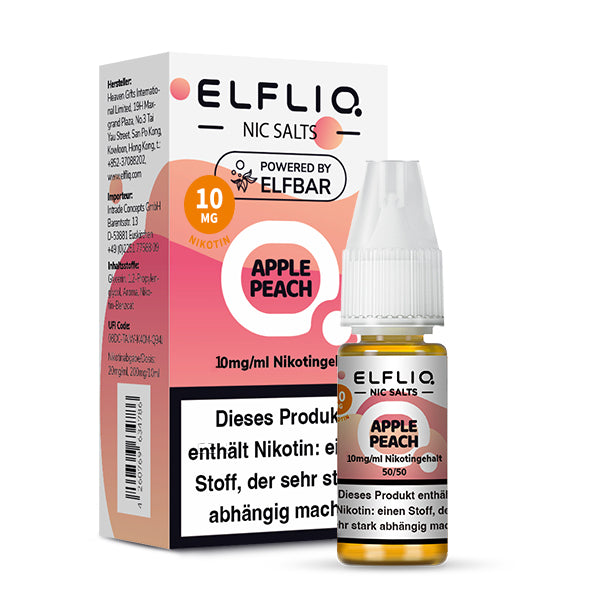 Elfbar - ELFLIQ - Apple Peach - 10ml - 10mg/ml - NicSalt // German Tax Stamp
