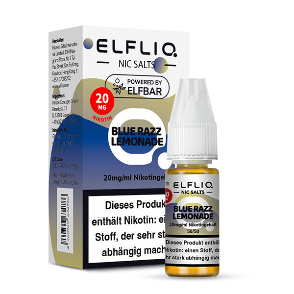 Elfbar - ELFLIQ - Blue Razz Lemonade - 10ml - 20mg/ml - NicSalt // German Tax Stamp