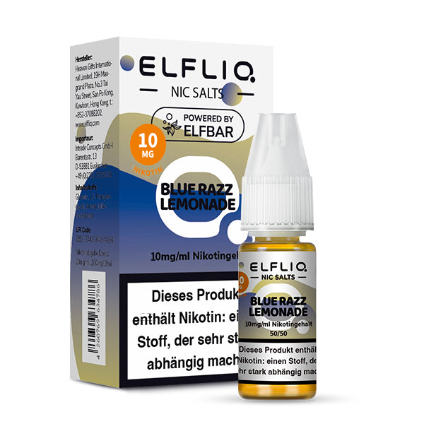 Elfbar - ELFLIQ - Blue Razz Lemonade - 10ml - 10mg/ml - NicSalt // German Tax Stamp