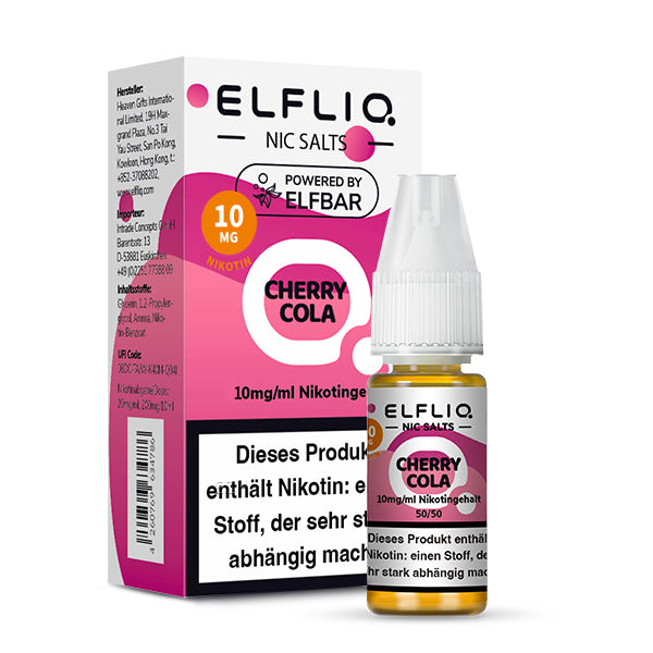 Elfbar - ELFLIQ - Cherry Cola - 10ml - 10mg/ml - NicSalt // German Tax Stamp