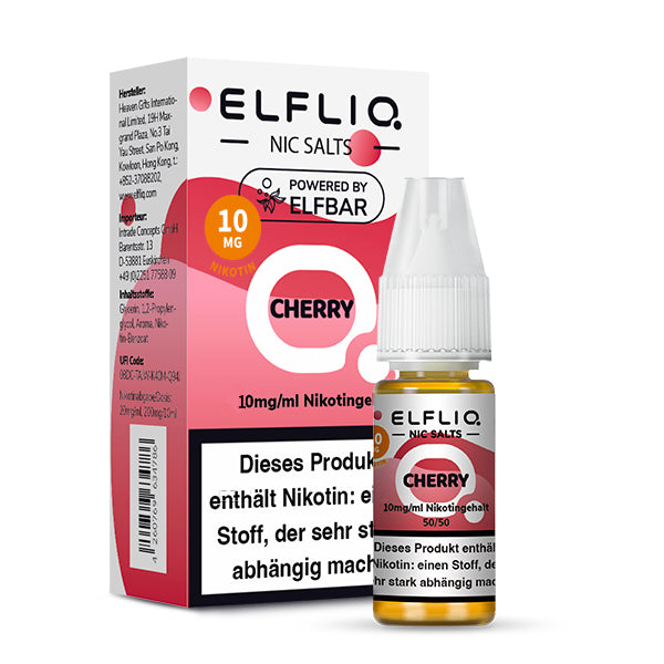 Elfbar - ELFLIQ - Cherry - 10ml - 10mg/ml - NicSalt // German Tax Stamp