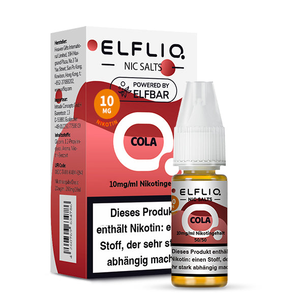 Elfbar - ELFLIQ - Cola - 10ml - 10mg/ml - NicSalt // German Tax Stamp