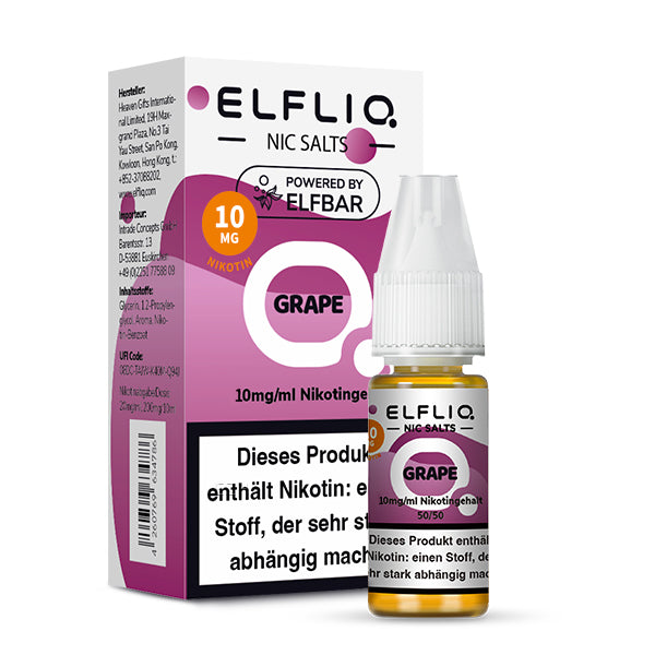 Elfbar - ELFLIQ - Grape - 10ml - 10mg/ml - NicSalt // German Tax Stamp