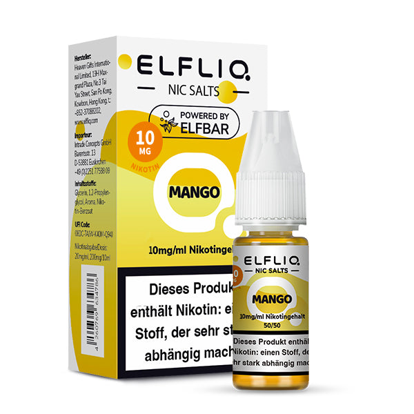 Elfbar - ELFLIQ - Mango - 10ml - 10mg/ml - NicSalt // German Tax Stamp