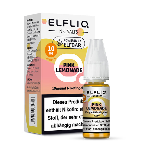 Elfbar - ELFLIQ - Pink Lemonade - 10ml - 10mg/ml - NicSalt // German Tax Stamp