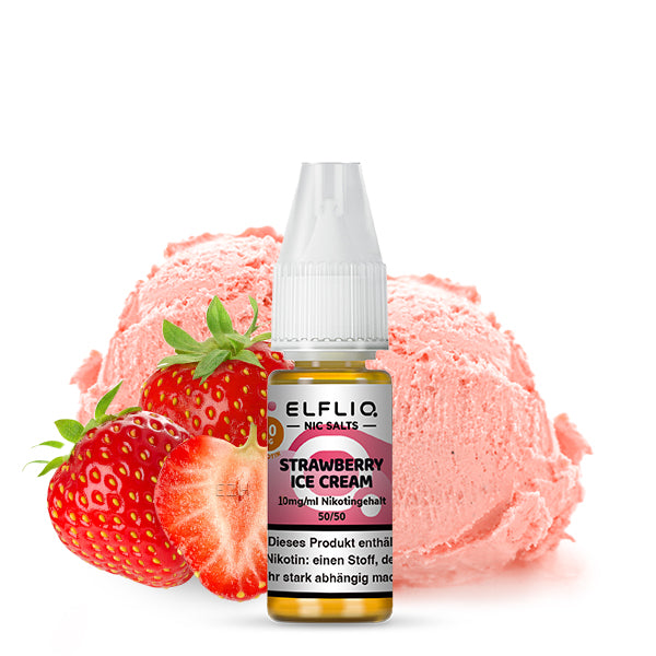 Elfbar - ELFLIQ - Strawberry Ice Cream - 10ml - 10mg/ml - NicSalt // German Tax Stamp