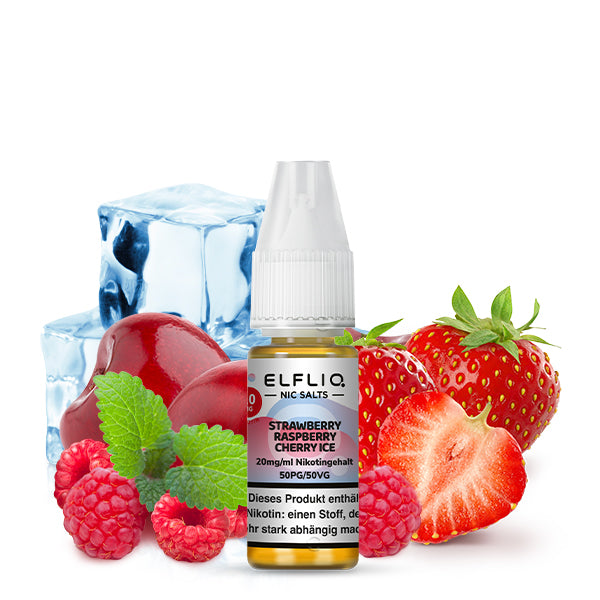 Elfbar - ELFLIQ - Strawberry Raspberry Cherry Ice - 10ml - 20mg/ml - NicSalt