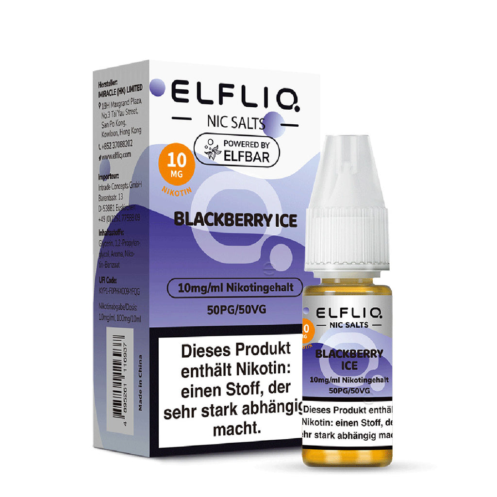 Elfbar - ELFLIQ - Blackberry Ice - 10ml - 10mg/ml - NicSalt // German Tax Stamp