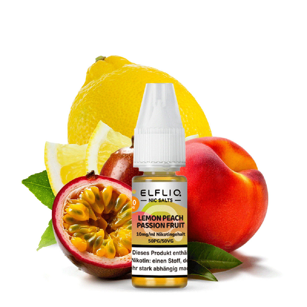 Elfbar - ELFLIQ - Lemon Peach Passion Fruit - 10ml - 10mg/ml - NicSalt // German Tax Stamp