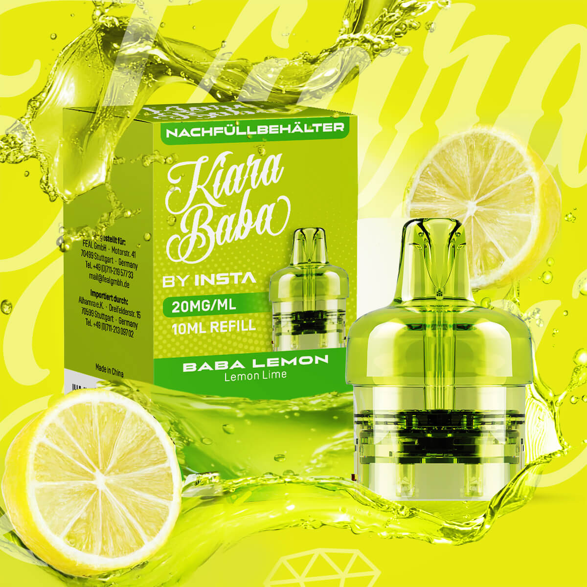 *NEU* Kiara Baba 10K - Refill Container - Baba Lemon - 10ml - 20mg/ml // Steuerware