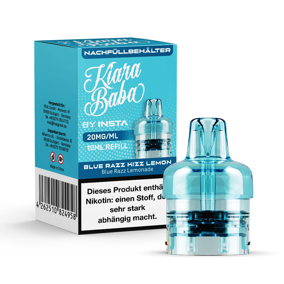 *NEU* Kiara Baba 10K - Refill Container - Blue Razz Kizz Lemon - 10ml - 20mg/ml // Steuerware
