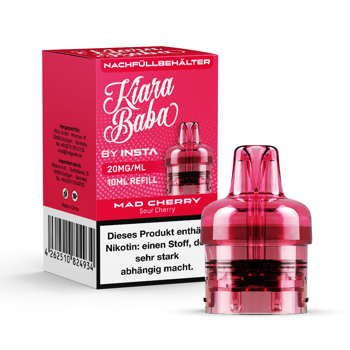 *NEU* Kiara Baba 10K - Refill Container - Mad Cherry - 10ml - 20mg/ml // Steuerware
